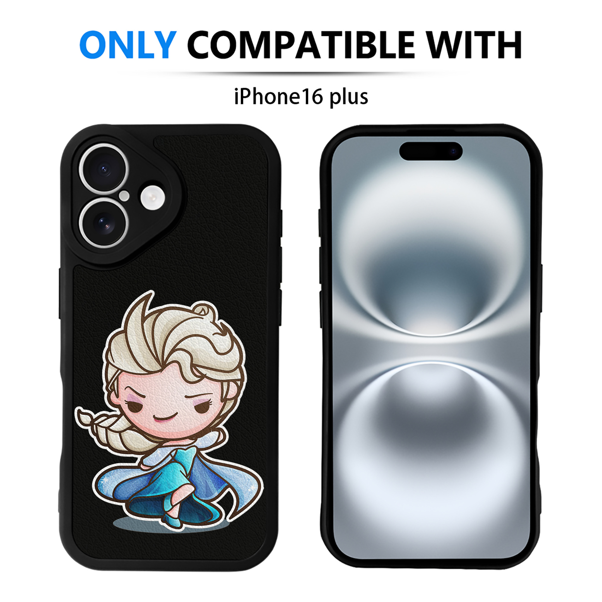 （画像用） アナと雪の女王 アンナ エルサ Frozen Anna Elsa 【iPhone 16シリーズ対応】シリコンスマホケース（レザー調） 材質：シリコン